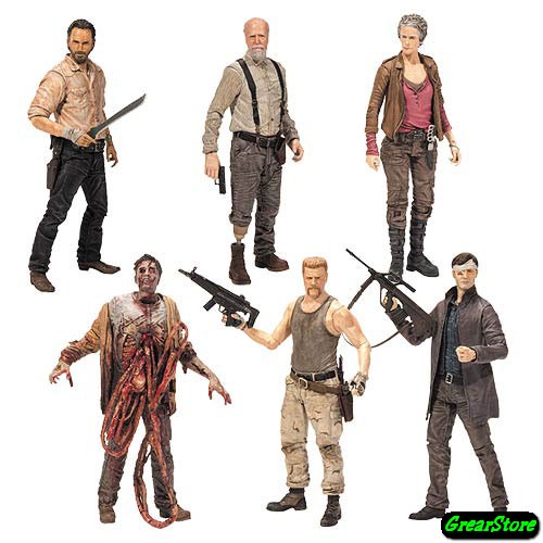 Figures The Walking Dead 6 RICK GRIMES,ABRAHAM FORD,HERSHEL GREENE,CAROL PELETIER,THE GOVERNOR,BUNGEE