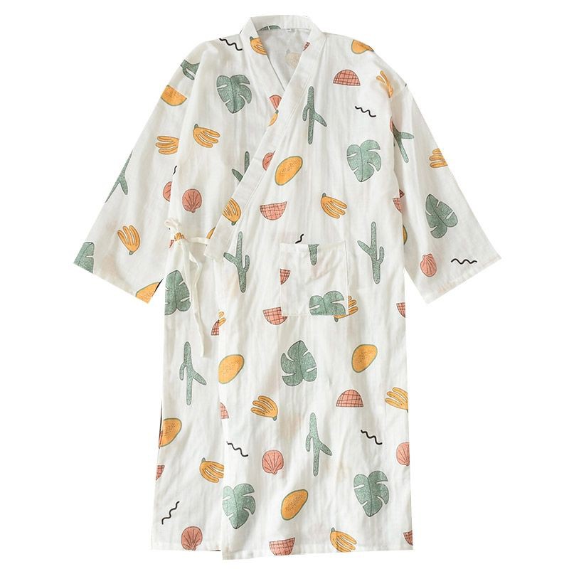 Áo choàng ngủ kiểu Kimono tay dài chất liệu Cotton thời trang mùa hè phong cách Nhật Bản cho nữ | BigBuy360 - bigbuy360.vn