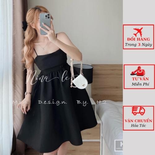 Váy babydoll nữ 2 dây thắt nơ lưng dáng suông tiểu thư bánh bèo ulzzang Hàn Quốc đi biển