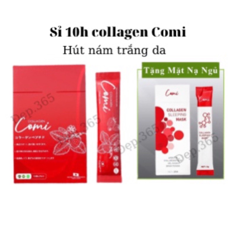 Sỉ Combo 5h- 10h collagen Comi hút nám trắng da Nhật Bản tặng 10h nạ ngủ