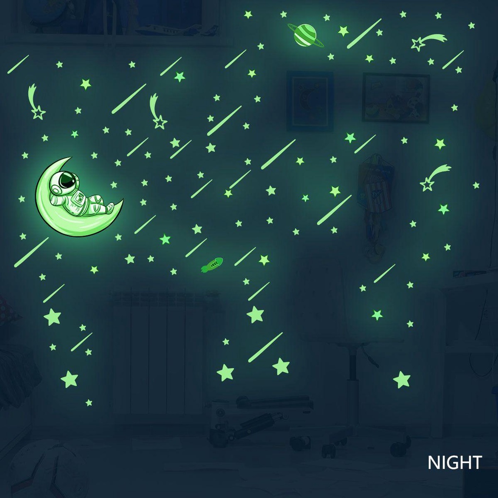 CONOPERY Bộ 118 Miếng Dán Tường Trang Trí Dạ Quang Phát Sáng Trong Tối