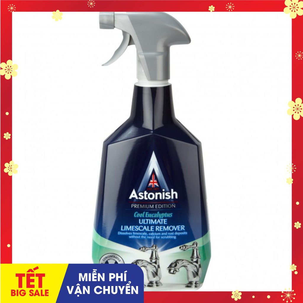 ASTONISH PRIMIUM🎁FREESHIP🎁 Nước Tẩy Sen Vòi Inox Bám Cặn Canxi, Ố Mốc, Rỉ Sét Trên Thiết Bị Vệ Sinh Nhà Tắm Chai