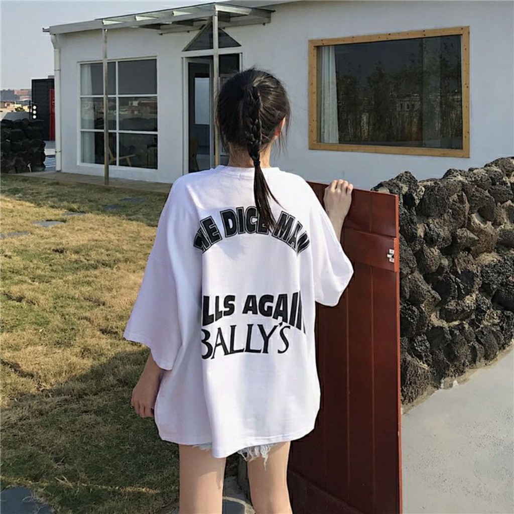 Áo Thun Tay Lỡ Ống Rộng Form Rộng Unisex Ulzzang Trẻ Trung