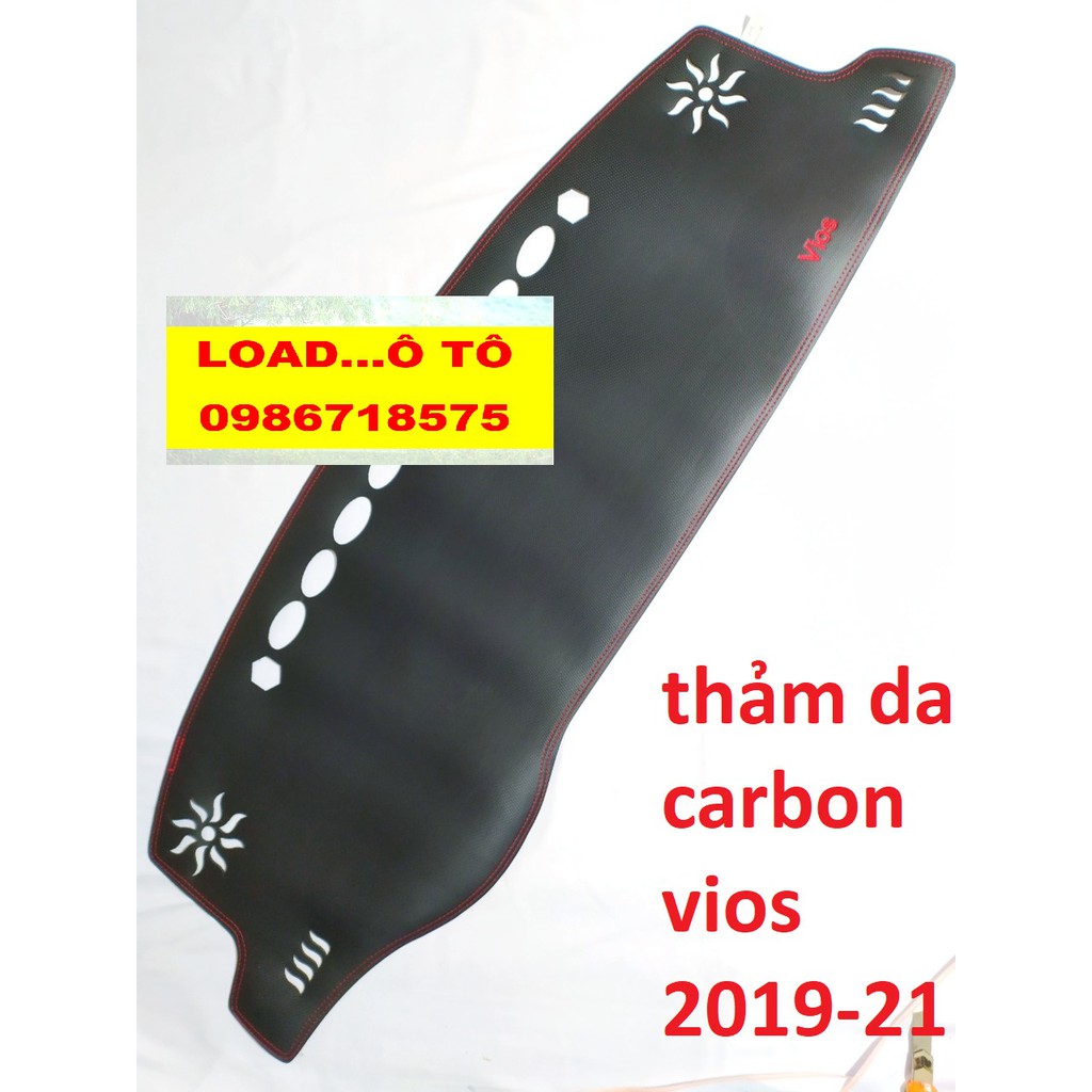 Thảm Taplo Xe Toyota Vios 2022-2014 Mẫu Da Carbon Cao Cấp Nhất Thị Trường