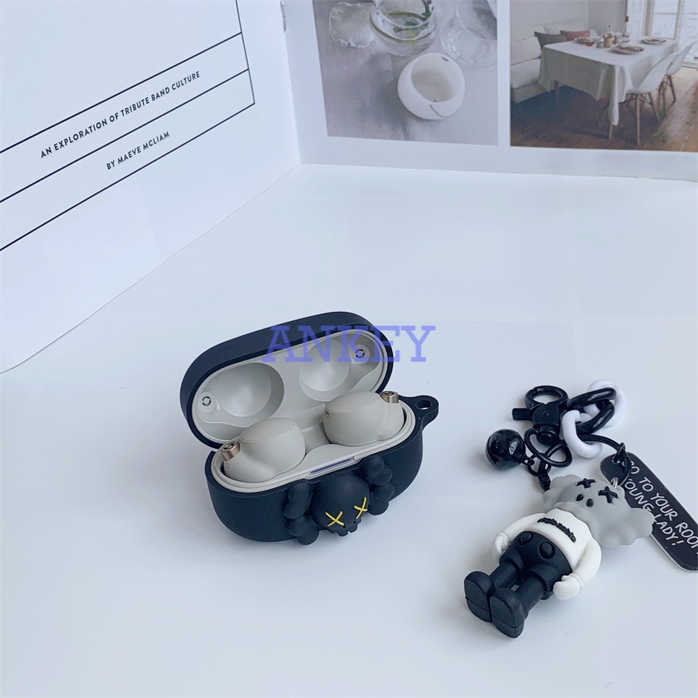 Sony WF-1000XM4 WF-1000XM3 Linkbuuds S LS900N L900 C500 SP800N XB700Vỏ Bảo Vệ Hộp Sạc Tai Nghe 3D Kaws Bằng Silicon Cho