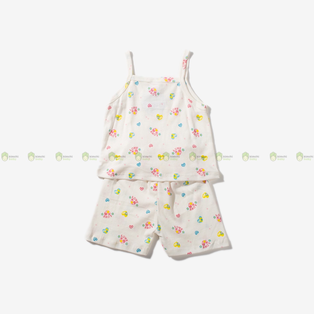 Đồ Bộ Bé Gái, Bé Trai Minky Mom Vải Cotton Borip Hoạ Tiết Minnie Trái Tim, Bộ Cộc Tay Mặc Nhà Cho Bé MKM2236