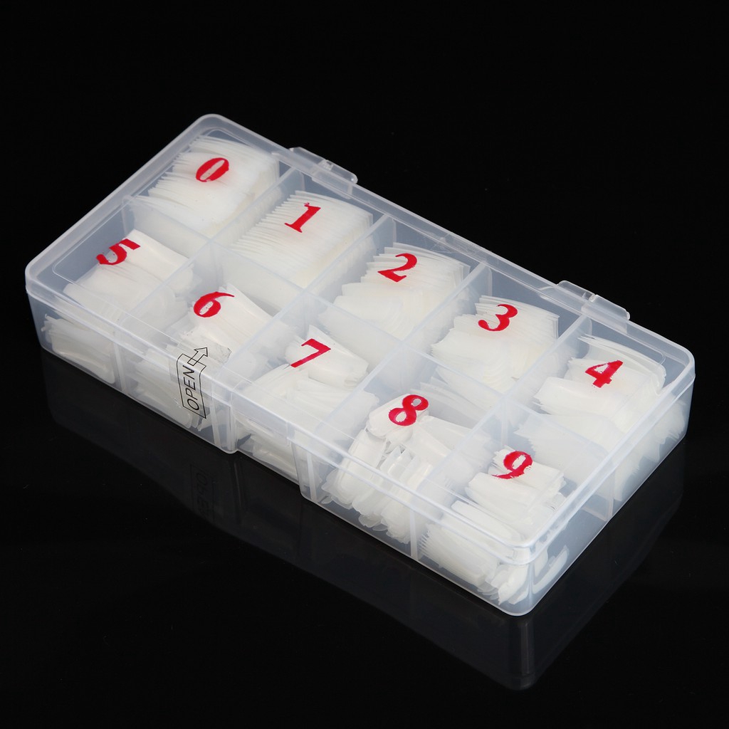 MONJA Set 500 Móng Tay Giả Màu Trắng Tiện Dụng