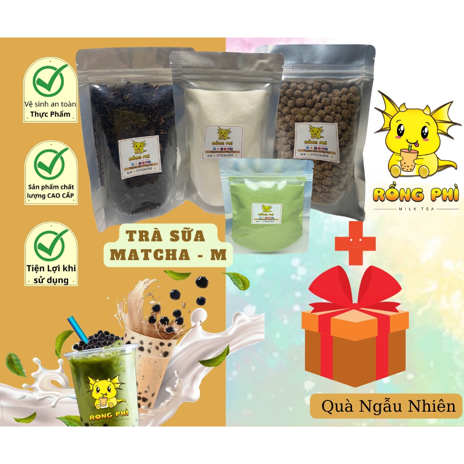 (Size M ) Set Trà Sữa Trà xanh (15-20 Ly) - Nguyên Liệu Rống Phì