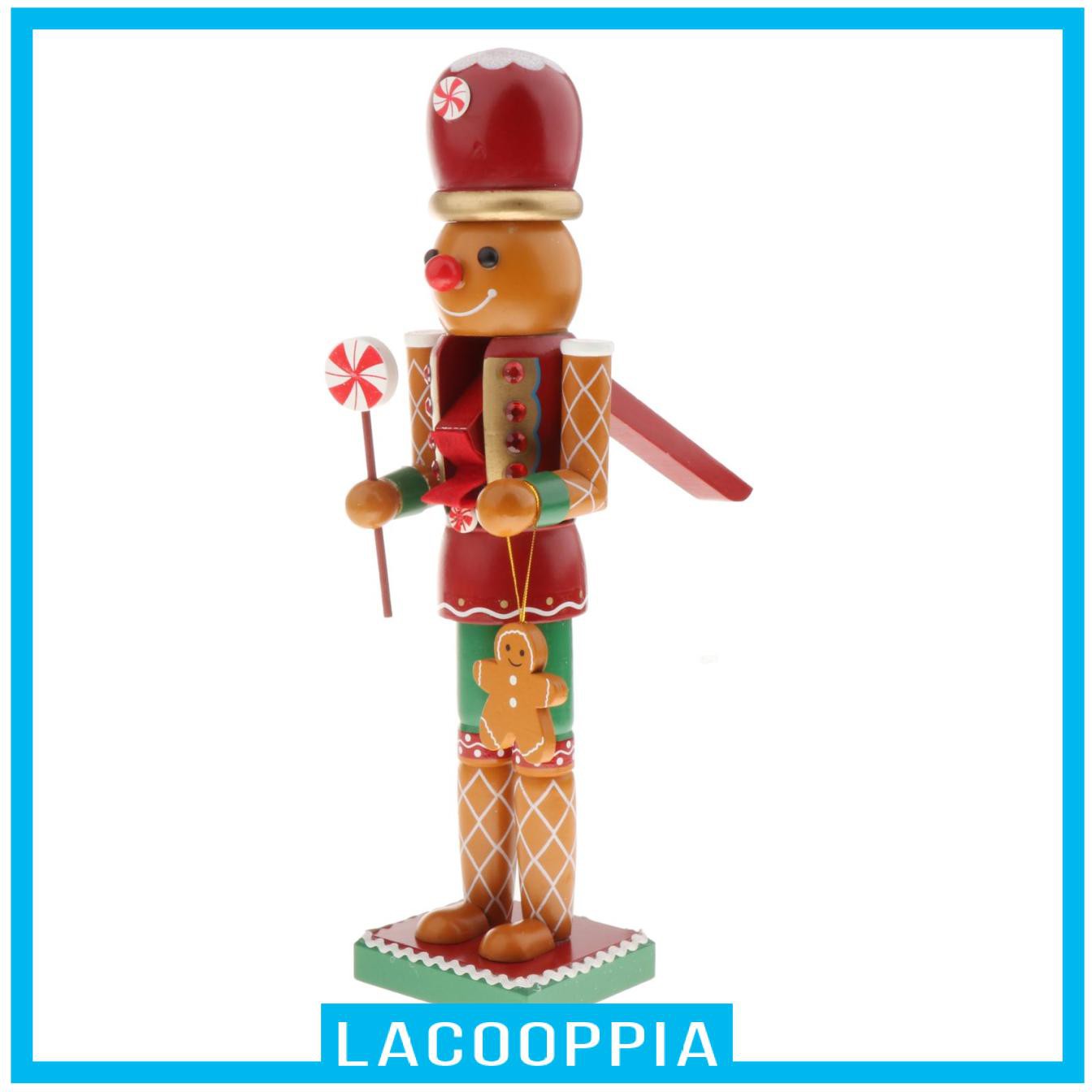 [LACOOPPIA] Wood Nut Soldier Christmas Nut  Puppet Figurine Cake Doll Standing