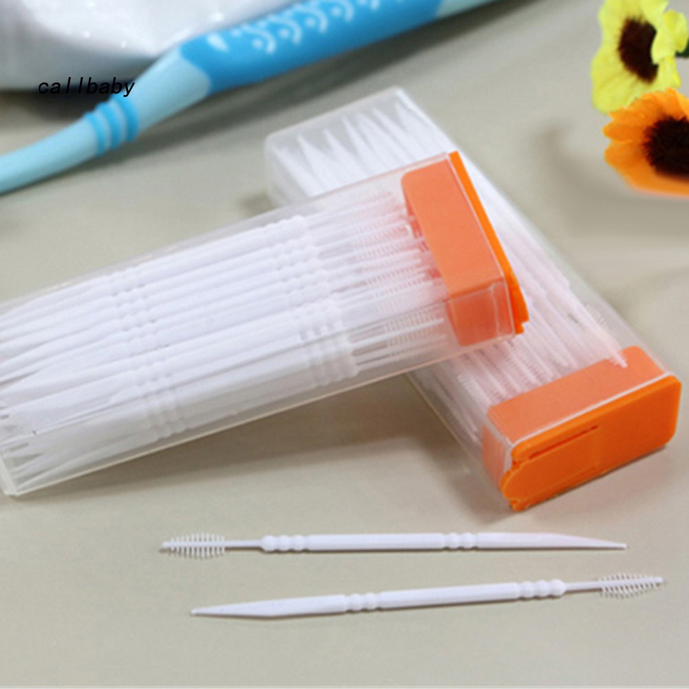 Hộp 120 Tăm Xỉa Răng Hai Đầu Bằng Nhựa Tiện Dụng