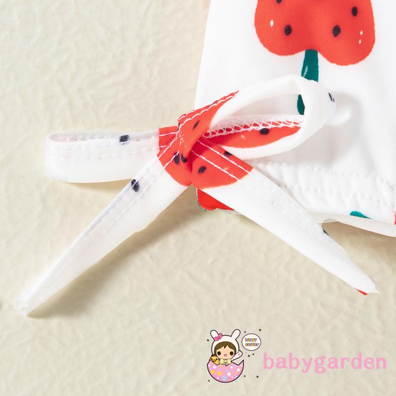 Bộ đồ bơi hai mảnh họa tiết dâu tây/bông hoa cho bé gái 2-7 tuổi