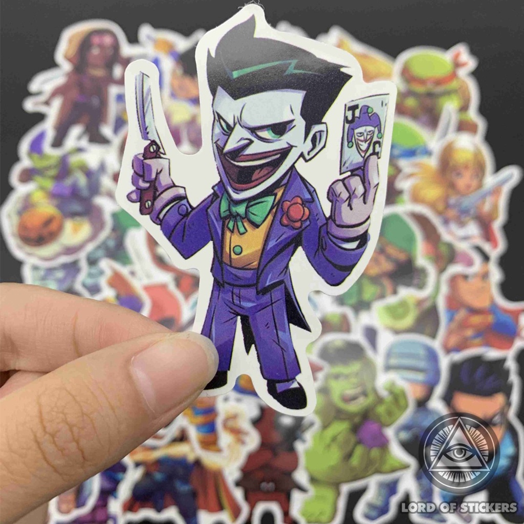Set 50 Miếng Dán Siêu Anh Hùng Marvel DC Sticker Phim Hoạt Hình Chống Thấm Nước Trang Trí Mũ Bảo Hiểm, Ván Trượt, Laptop