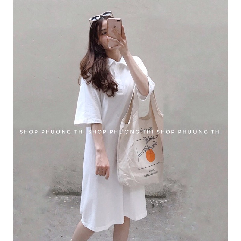 Váy polo dài dáng suông - Đầm polo ulzzang (hình thật/video) | BigBuy360 - bigbuy360.vn