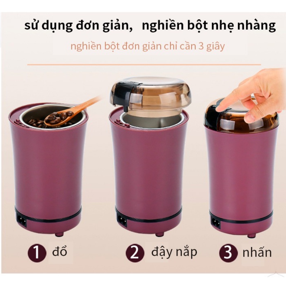 Máy Xay Hạt Khô, Máy Xay Bột Ngũ Cốc, Cafe, Thảo Dược, Các Loại Hạt Cực Nhanh Chỉ Từ 6 Đến 18 Giây