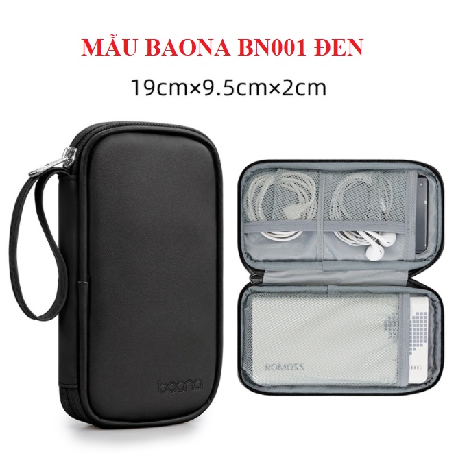 Baona BN001, BN003 - Túi đựng phụ kiện công nghệ, bộ sạc macbook, máy tính bảng, dây cáp sạc, pin dự phòng.