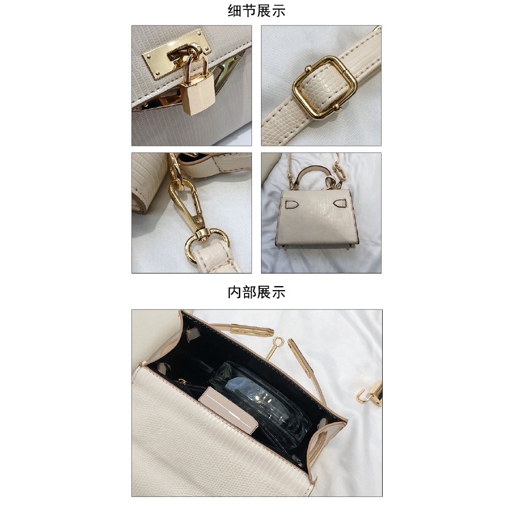 Guangzhou new bag lizard pattern lock wild travel handbag korean version of the lotus bag