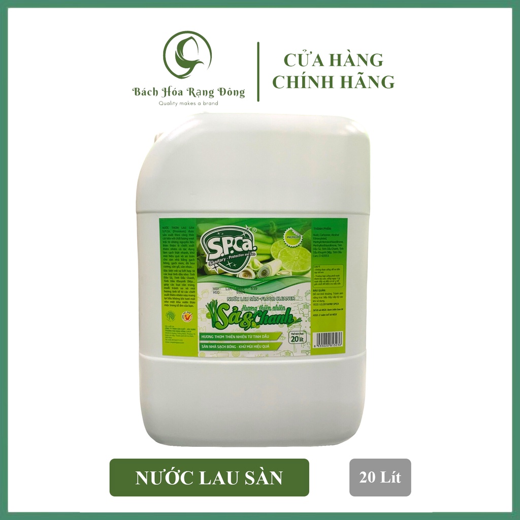 Nước Lau Sàn Nhà Can 20 Lít SPCa Sả Chanh Và Hương Quế Cao Cấp Giúp Khử Mùi Làm Sạch Sàn Nhà [Chính Hãng]