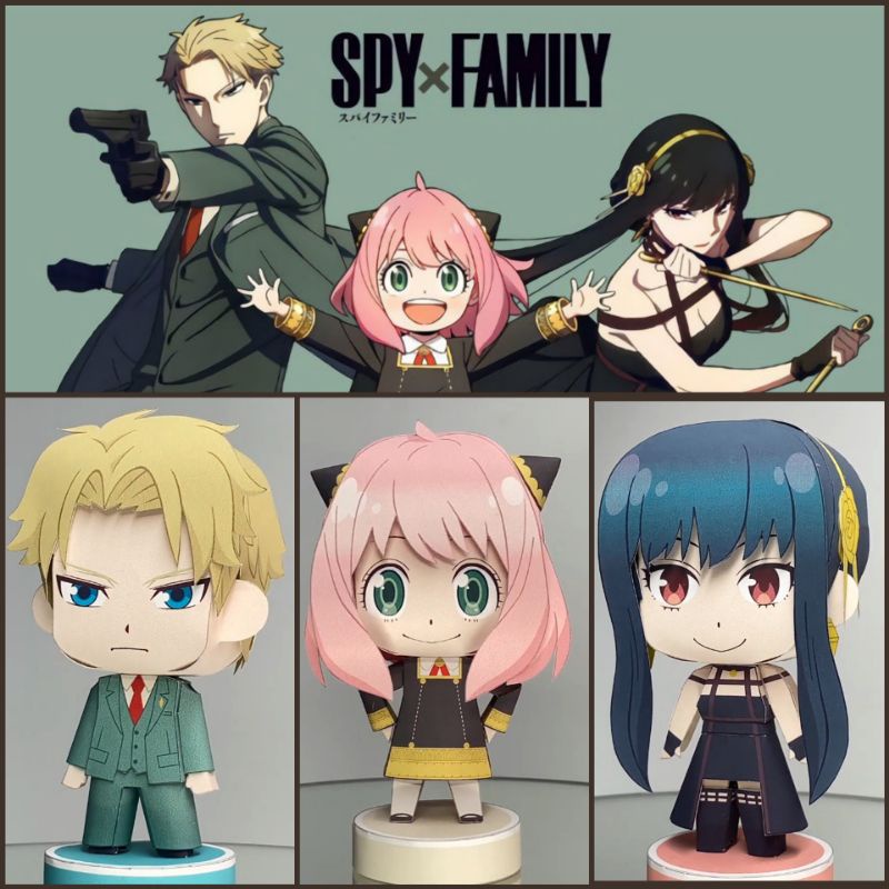 Mô hình giấy Anya Lord Yor nhân vật Spy x Family - Mô Hình Anya Forger , Loid Forger , Yor Forger