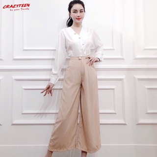 Quần Ống Suông Form Chín Tấc Thiết Kế CRAZYTEEN (QC0041)
