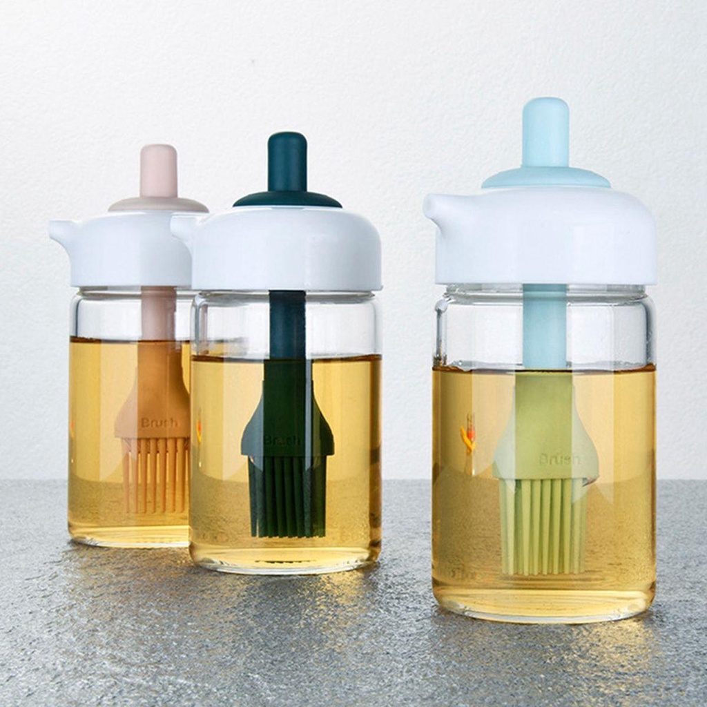 Lọ Đựng Gia Vị Bằng Silicone Kèm Cọ Quét Dầu Tiện Dụng Cho Nhà Bếp