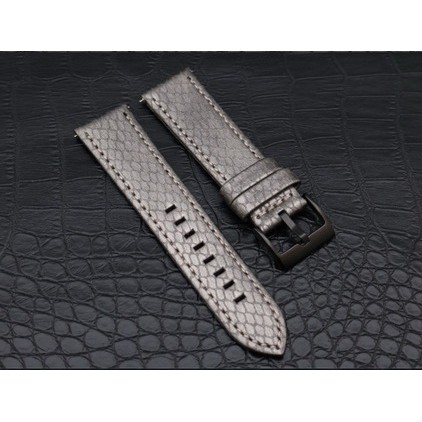 Dây da bóng dập vân cá sấu Mẫu H cho đồng hồ size 22mm và Samsung Gear S3