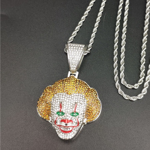 MẶT DÂY CHUYỀN đính đá pennywise IT MAMA KING tặng  kèm dây đeo rope chain