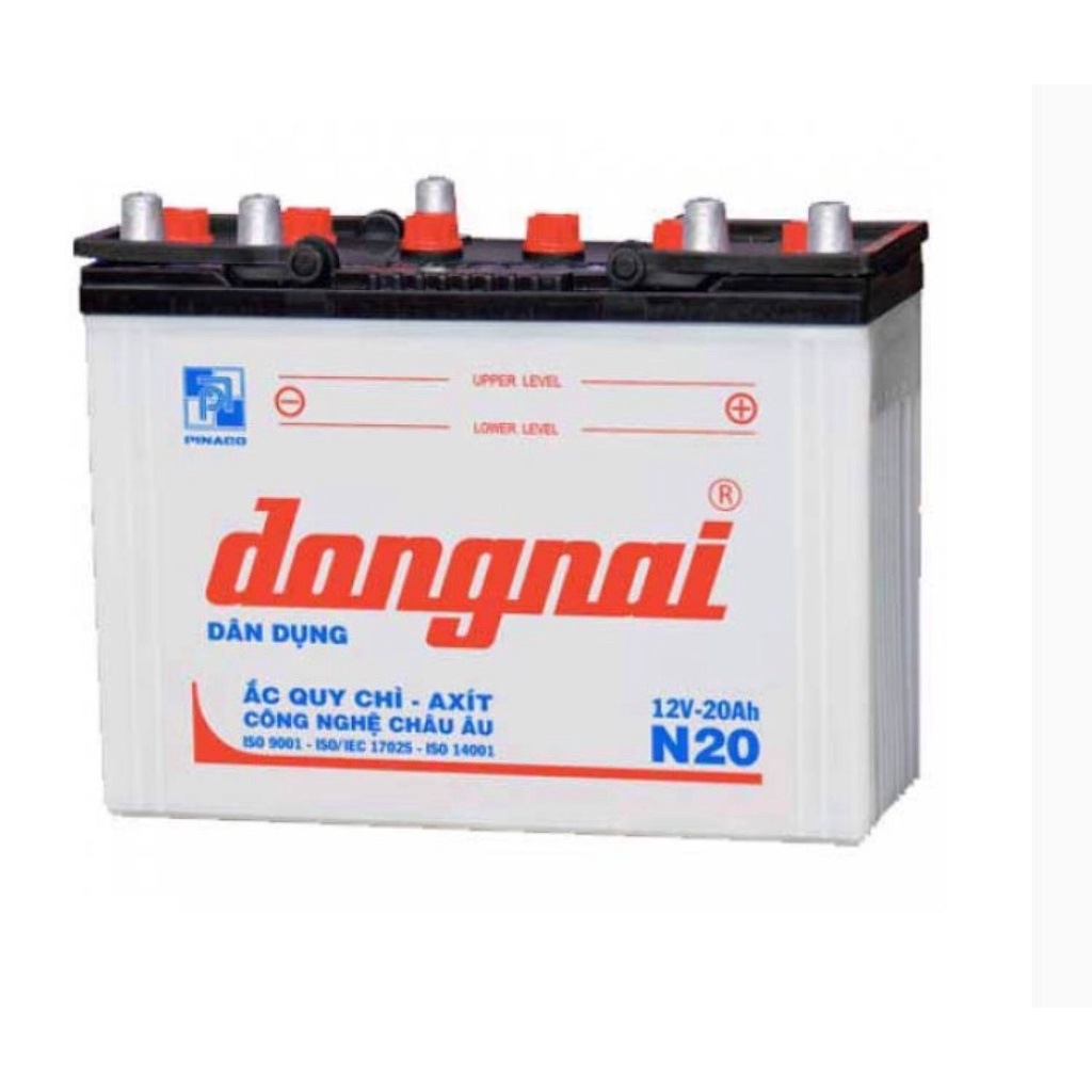 ẮC QUY ĐỒNG NAI NƯỚC 12V-20AH  bình không kèm a.xit được sử dụng đa dụng làm nguồn điện một chiều cho các thiết bị