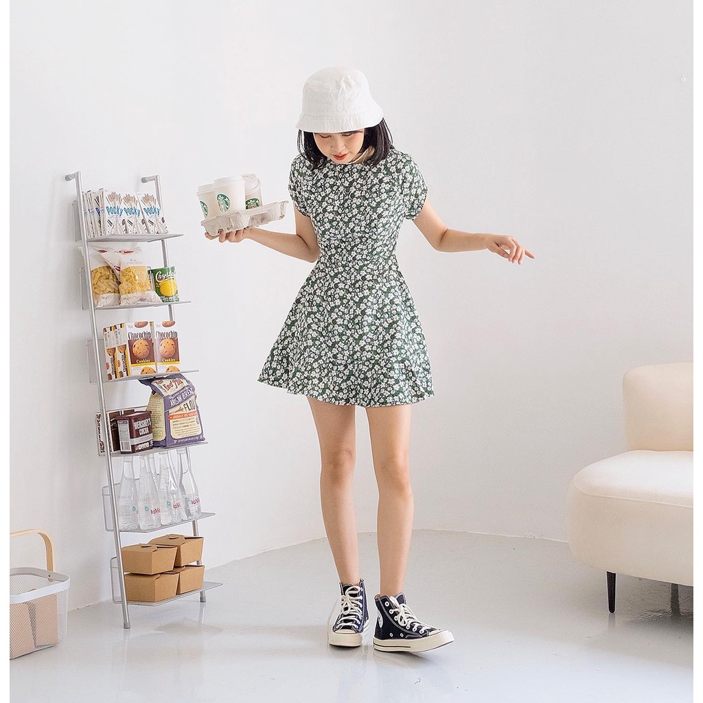 Váy hoa cộc tay Naked by V - Leafy Dress