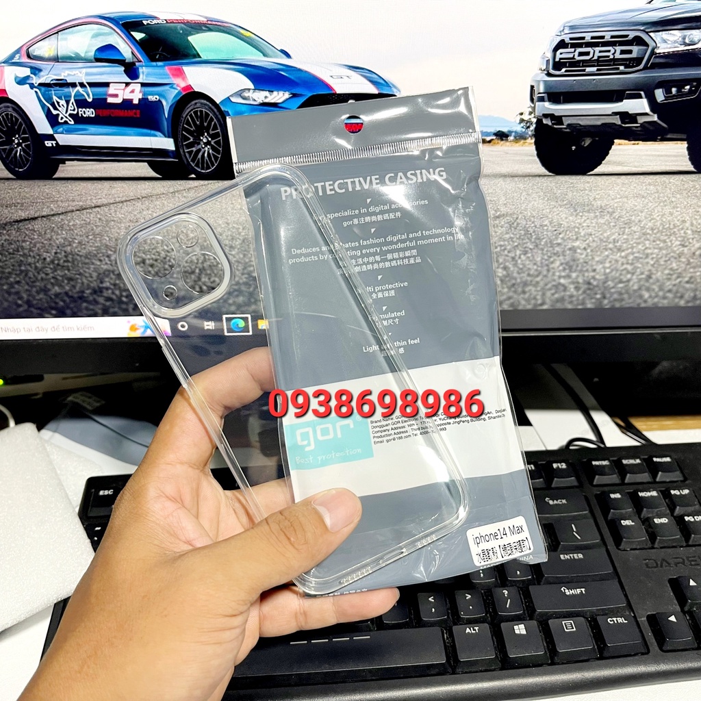 Ốp lưng Gor cho iPhone 14 Pro max / 14 pro / 14 max / 14 trong suốt khỏe màu máy