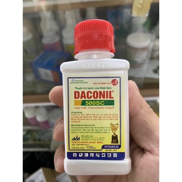 Thuốc trừ nấm bệnh DACONIL 500SC Nhật Bản (100ml) - Đặc trị thán thư, sương mai, phấn trắng hoa hồng &amp; cây trồng