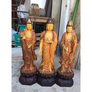 Tượng gỗ tam thế phật