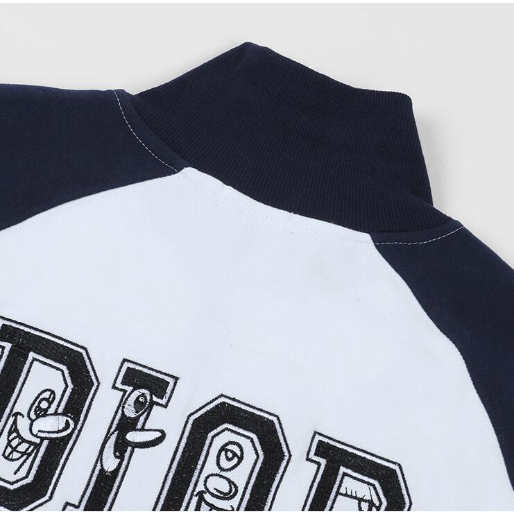 Áo Khoác Cotton Có Khóa Kéo Thêu Họa Tiết Thời Trang Cho Nam Nữ