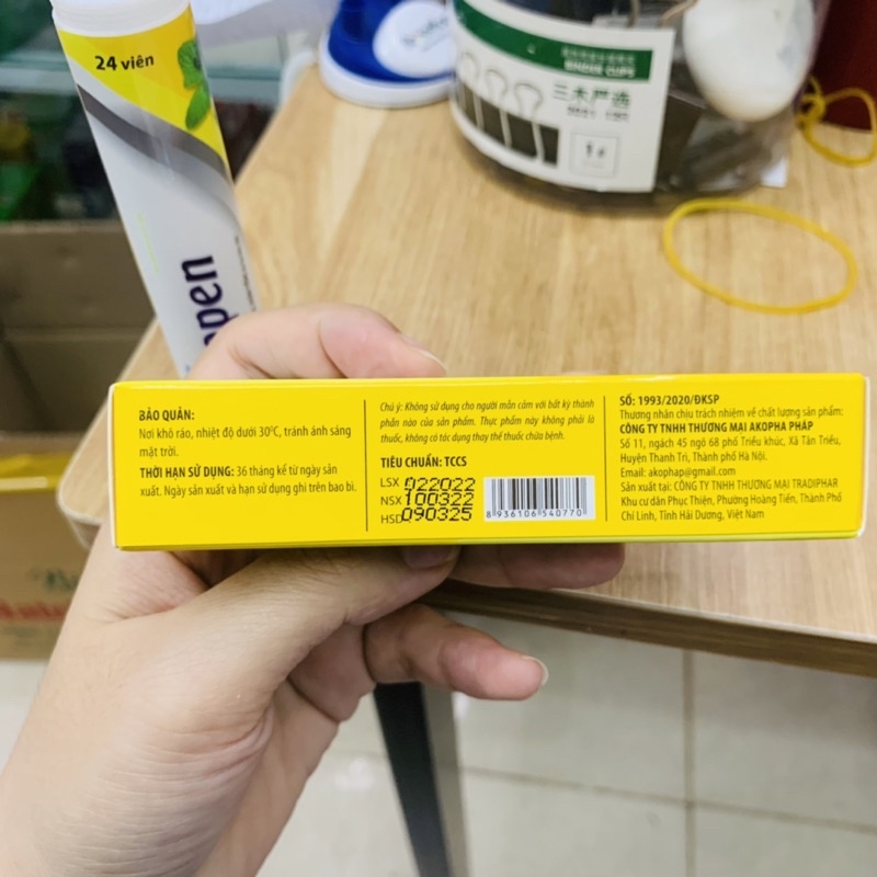 Viên Ngậm Lykopen  Hỗ Trợ Giảm Ho Do Viêm Họng Ngứa Họng Khản Tiếng