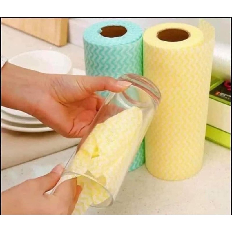 Cuộn Giấy Lau Đa Năng Lau Bếp Bằng Vải Không Dệt tái sử dụng được loại to dày Cuộn 50 Tờ