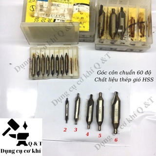 Mũi khoan định tâm , Mũi định tâm trên vật liệu đường kính từ 2mm tới 6mm chất liệu thép gió hss