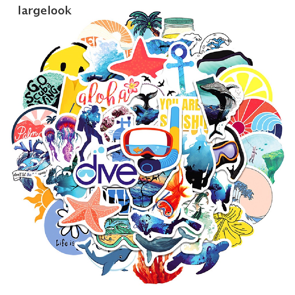 Bộ 50 Miếng Dán Chống Thấm Nước Dùng Trang Trí Ván Trượt / Điện Thoại ♨Nóng Bỏng