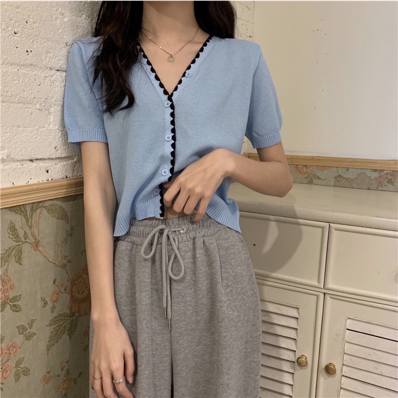 [XẢ] Áo khoác len viền răng cưa chất len cực thời trang, thoáng mát