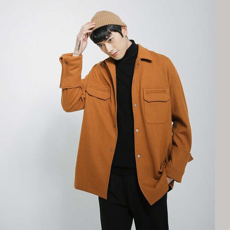 Áo khoác nam Oversized Da lộn Golden Brown