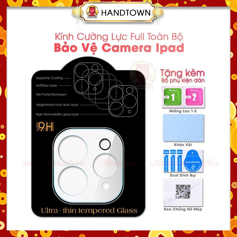 Cụm Kính Cường Lực Full Toàn Bộ Camera Bảo Vệ Ipad Pro 11 12.9 inch M1 Wifi 5G 2021 2020 Trong Suốt Có Chống Loá Flash