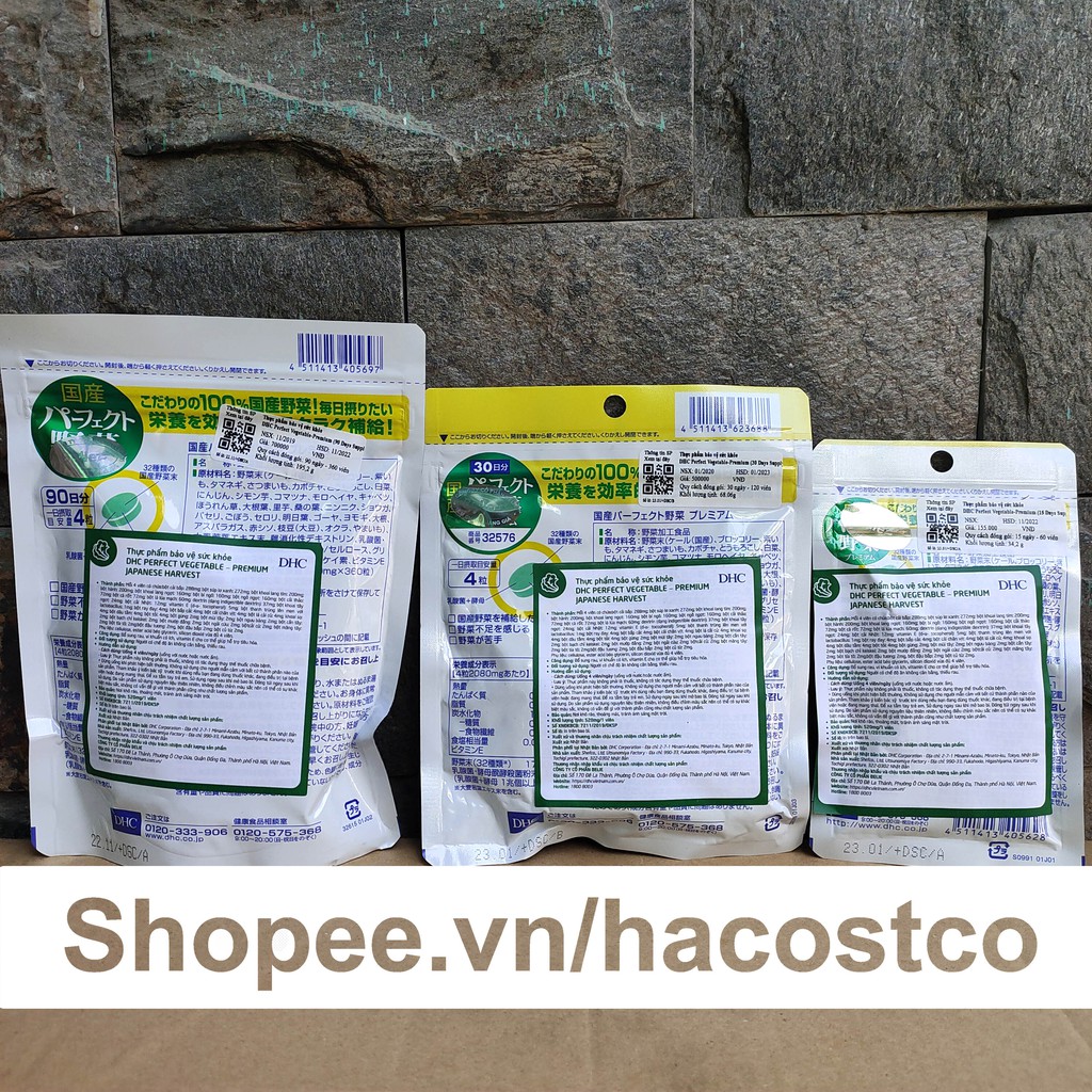 [Mã COS1505 giảm 8% đơn 300K] Viên uống rau củ DHC Perfect Vegetable gói 30 và 15 ngày dùng | BigBuy360 - bigbuy360.vn