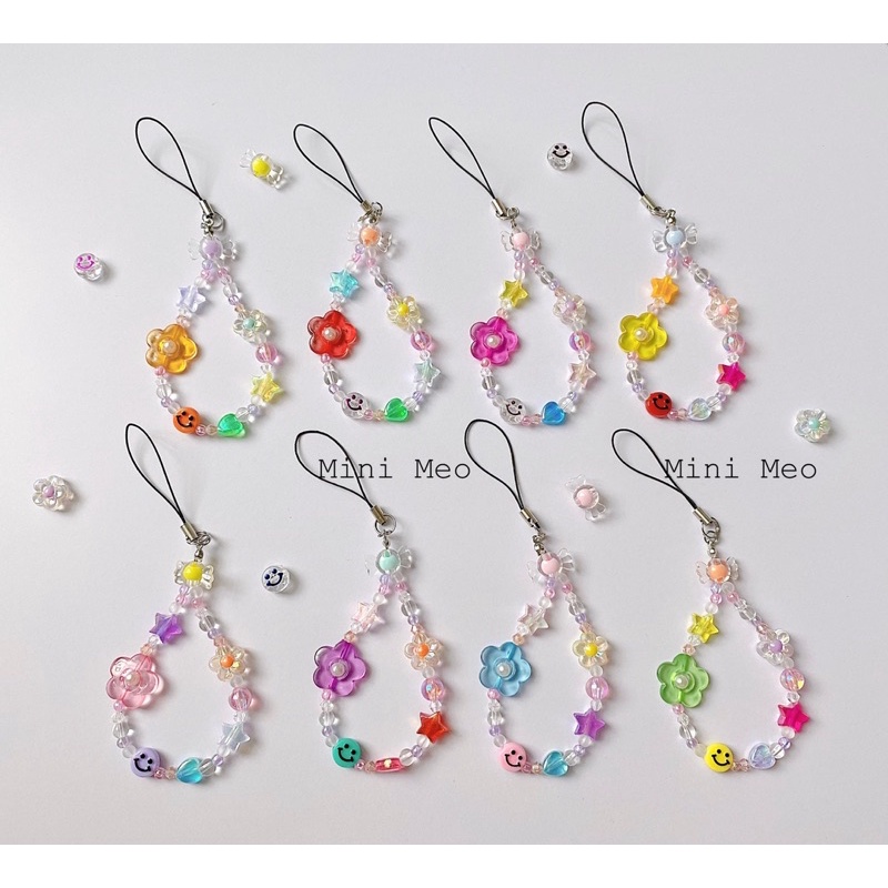 Dây đeo điện thoại móc khóa hạt cườm