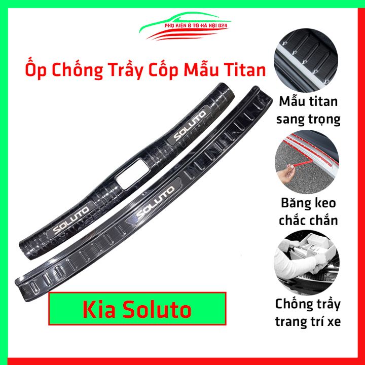 Ốp chống trầy cốp Kia Soluto vân titan