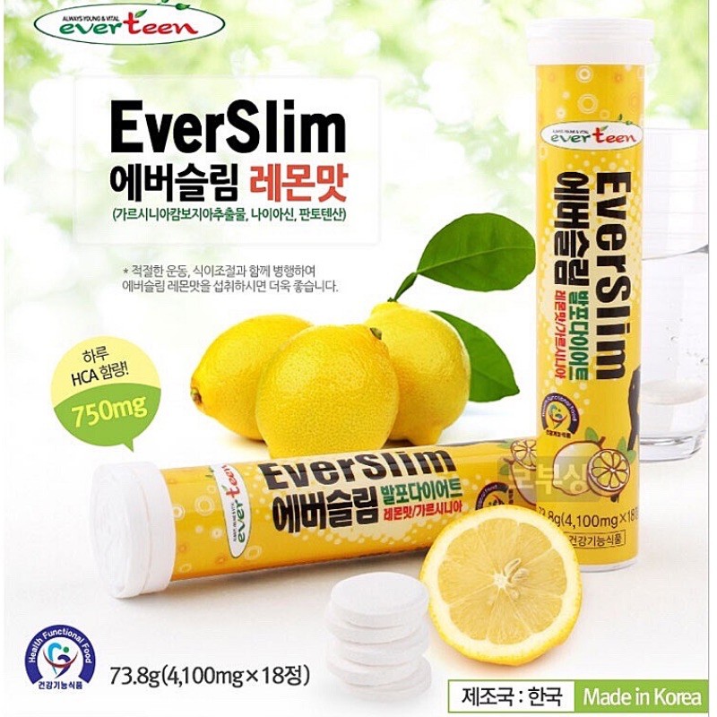 Viên sủi giảm cân thần tốc, viên sủi giảm cân Everslim 1 tuýt (18 viên) cực kỳ hiệu quả | BigBuy360 - bigbuy360.vn