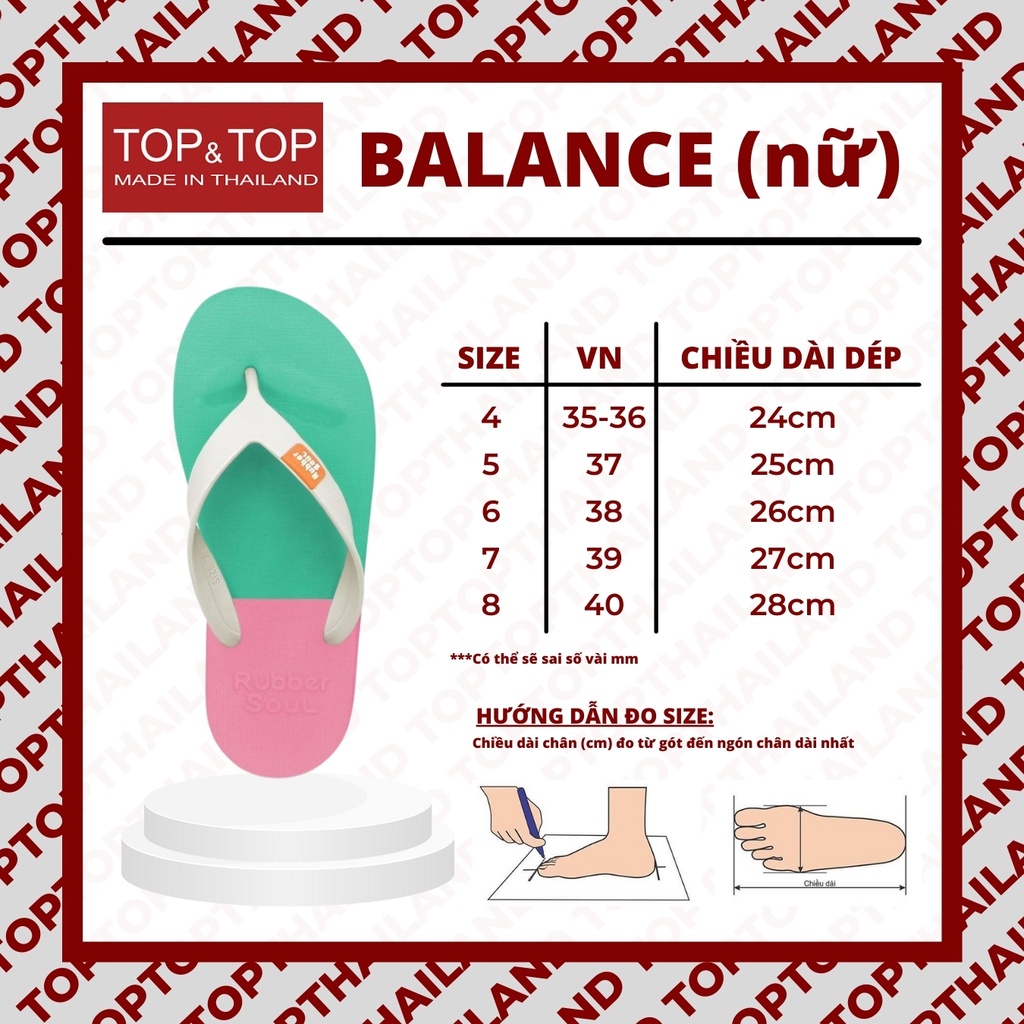 Dép Xỏ Ngón Nữ Thái Lan chất liệu E.V.A siêu bền Monobo Balance Chống nước cao cấp