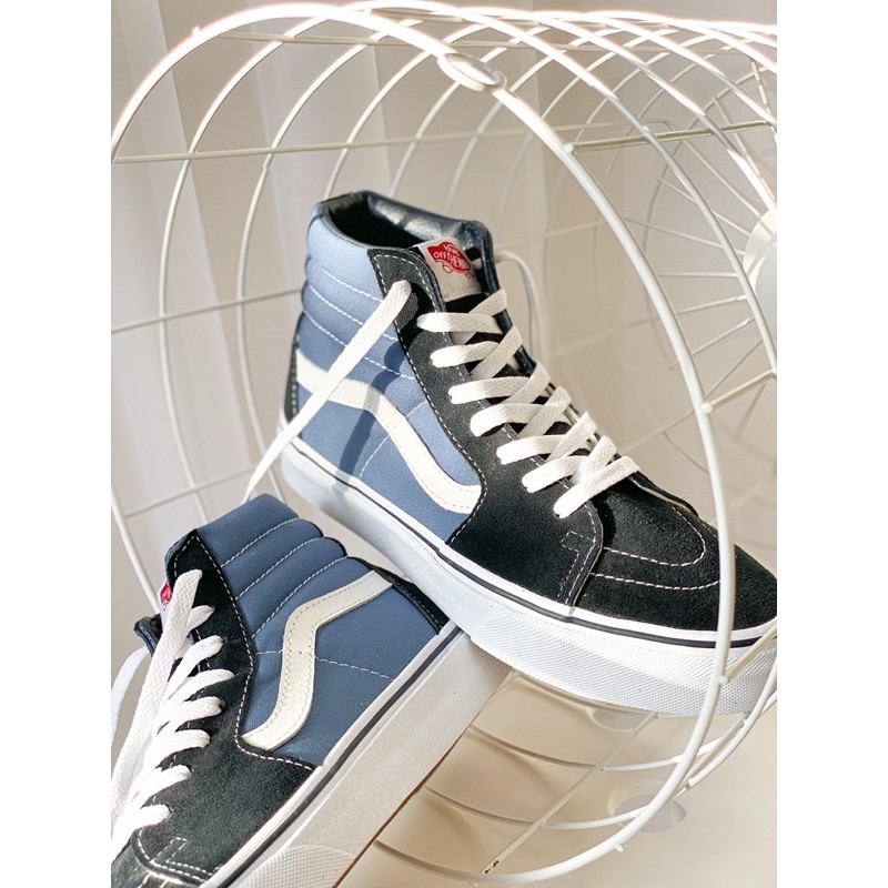 Vans cao cổ Sk8 xanh navy, giày vans old skool classic nam nữ CHÍNH HÃNG cao cấp Full box