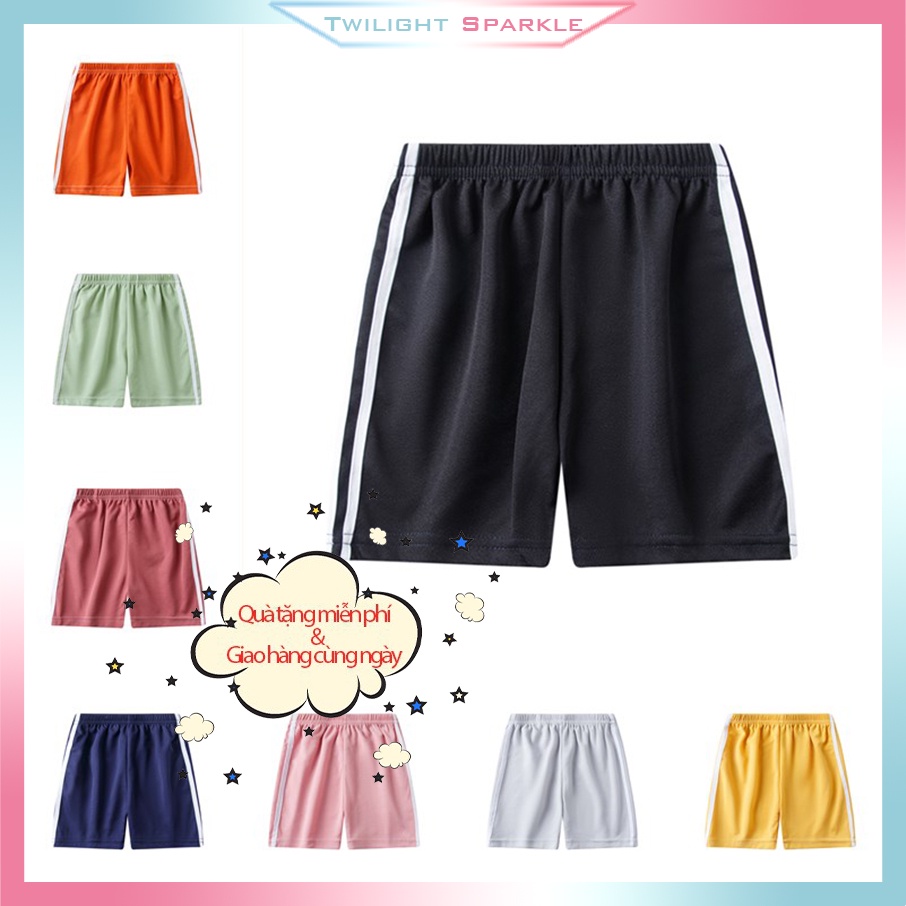 【TS】Quần short chất vải cotton lanh phong cách thể thao cho trẻ em
