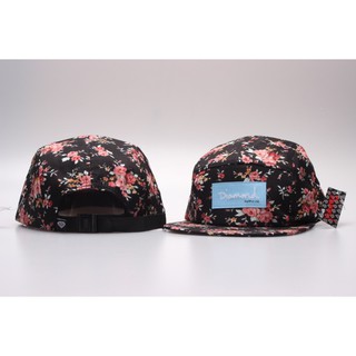 MŨ 5 PANEL HOA THÁI LAN DIAMOND ĐEN 05