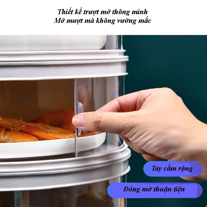 [HÀNG CAO CẤP] Lồng bàn giữ nhiệt 5 tầng - Khay Hộp Đậy Thức Ăn 5 Tầng - Giữ ấm thức ăn - Chống Bụi và côn trùng
