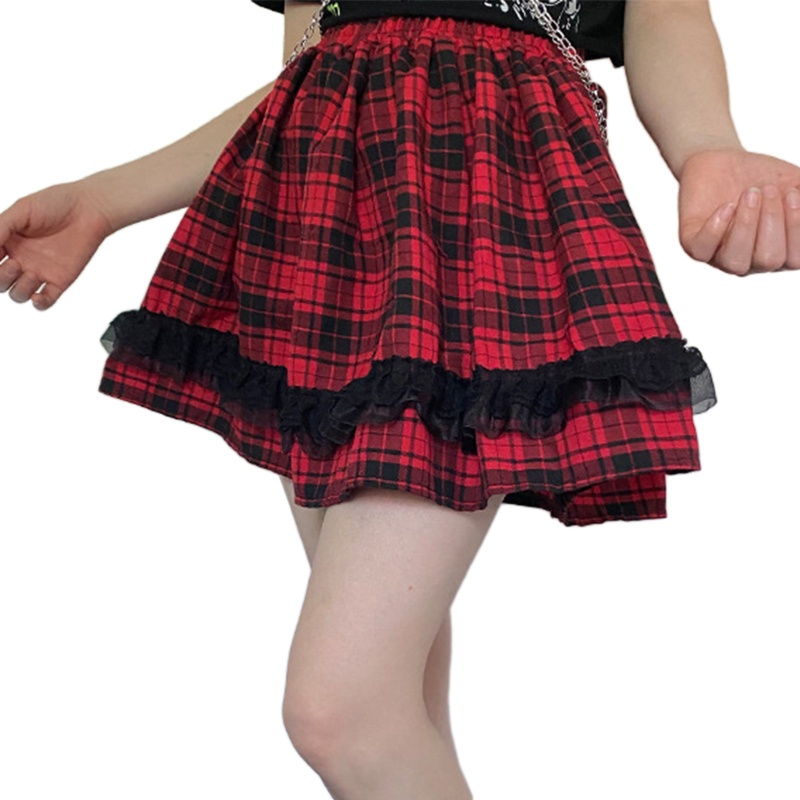 Xixi Chân Váy Chữ A Lưng Cao Phối Ren Thời Trang