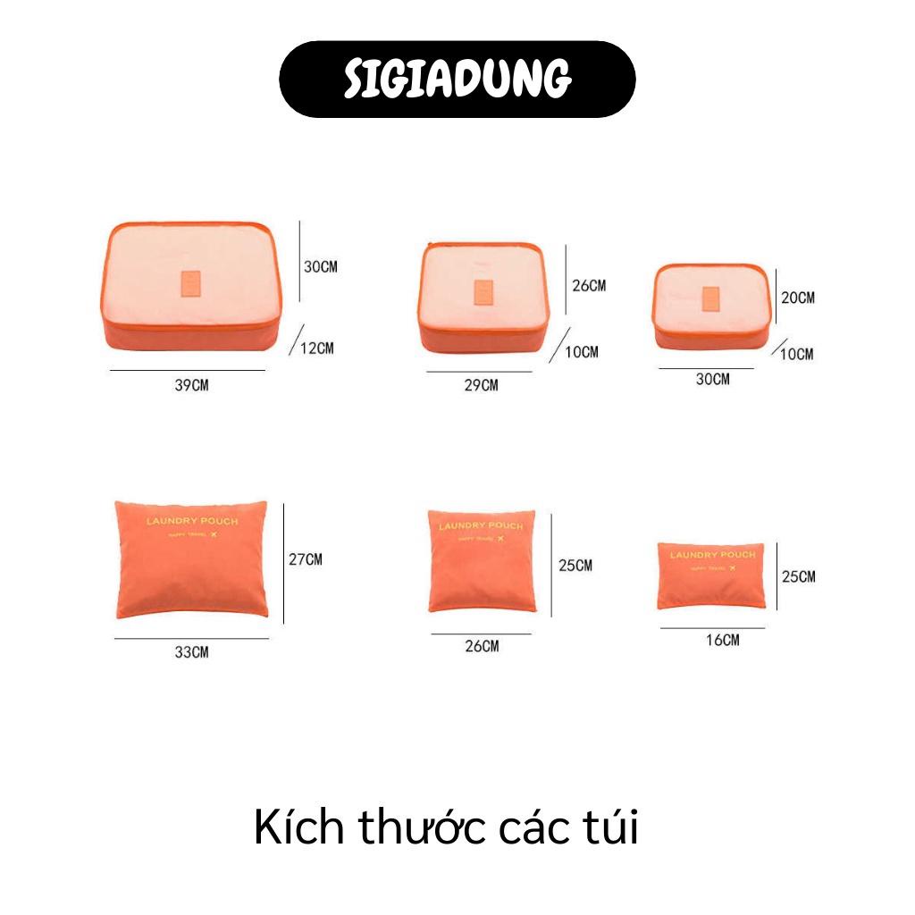 [SGD] Set túi đựng quần áo vật dụng - Bộ 6 Túi đựng đồ du lịch Laundry Pouch chất liệu cao cấp nhiều kích cỡ 2875